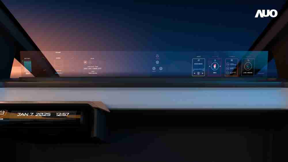 口袋牛店无界透明显示接口(Horizon Image Glass)透过车运算方案整合仪表板、、、、中控台及副驾显示器，，一体式全景呈现，，，，提供乘用者清晰的前方视野、、、、行车必要信息与娱乐功能