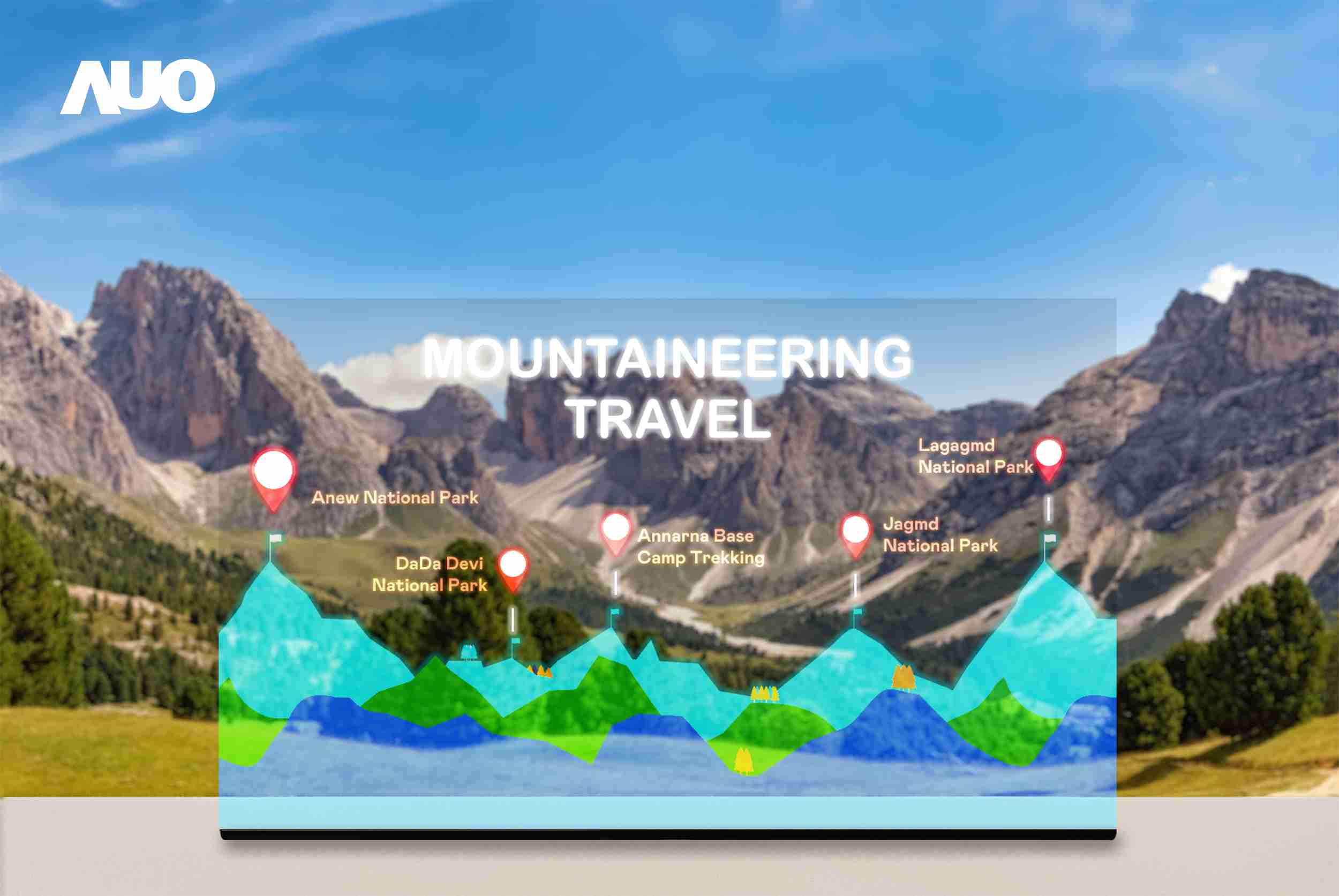 口袋牛店展示全球单片尺寸最大(*)42吋透明Micro LED显示器拼接而成的〝64吋透明Micro LED显示器〞，，，具备高透明度、、、1,000 nits高亮度、、广色域、、采用三边无边框的无缝拼接等多重特色，，，，呈现超高清、、细腻画质而不遮挡后方视觉，，满足层峰需求，，可广泛运用于零售、、艺术展览或商业空间等场域